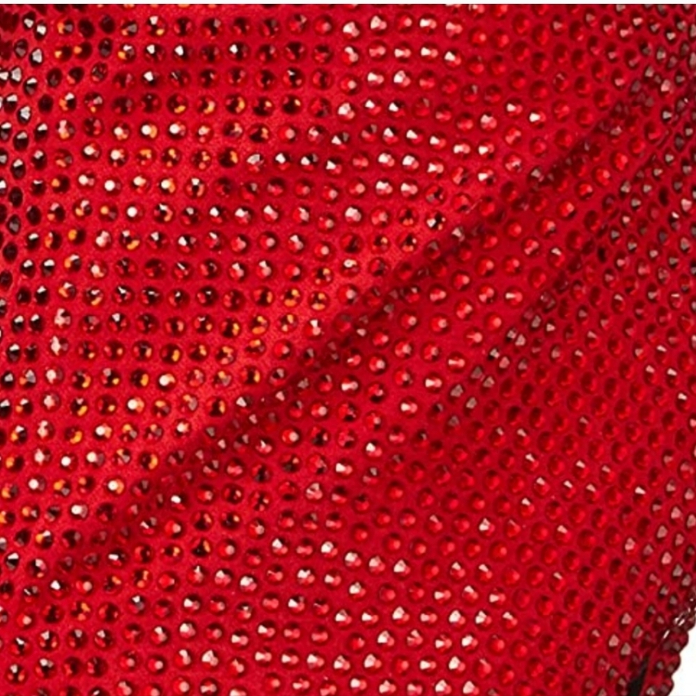Nine West red Dazzle heels rhinestones ankle boots size 7.5 - Picture 9 of 9